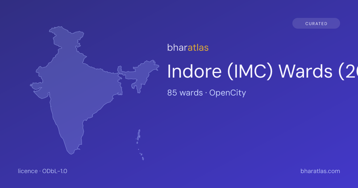 Indore Ward Map: 85 wards (IMC) · bharatlas